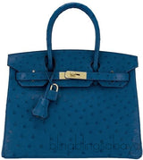 Birkin 30 Ostrich Blue Cobalt