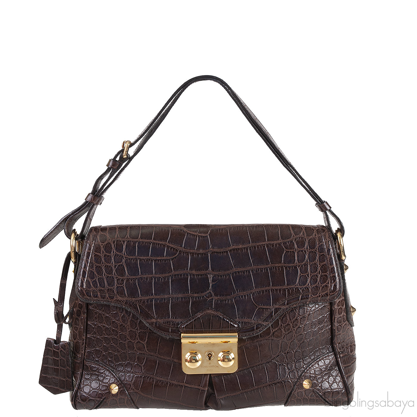 Brown Crocodile Shoulder Bag