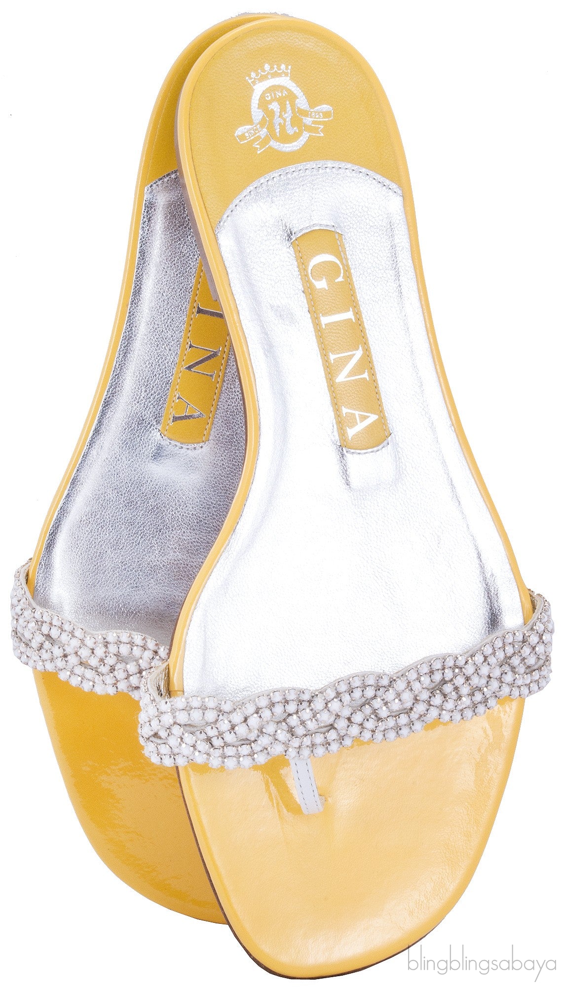 Yellow Crystal Slip-on Flat