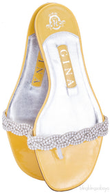Yellow Crystal Slip-on Flat