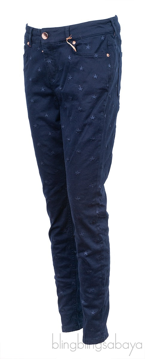 Embroidered Star Skinny Jeans