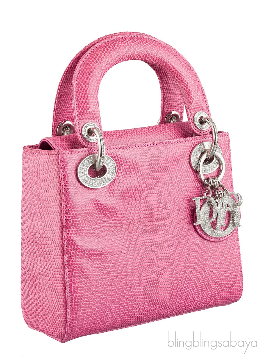 Lady Dior Pink Mini Lizard