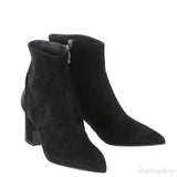 Balmain Black Pointed Toe Suede Ankle Boots