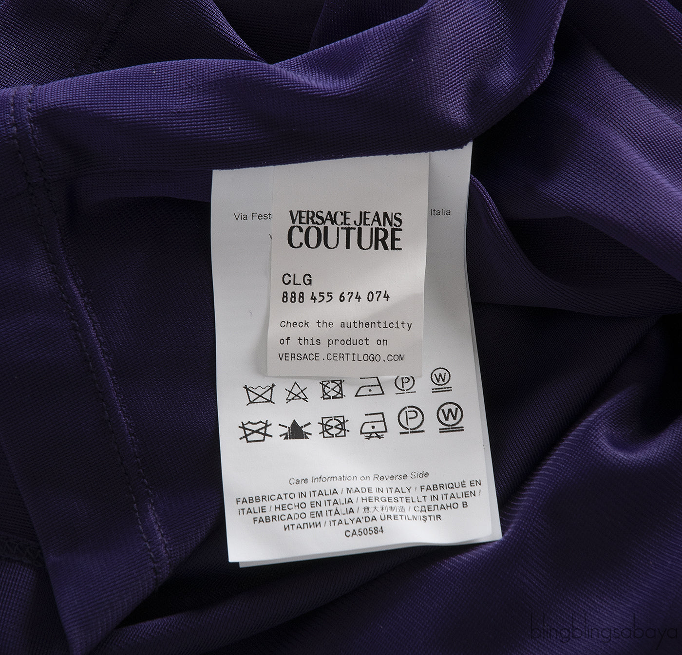 Versace Jeans Couture Purple Print Cut-Out Dress