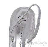 Giuseppe Zanotti Silver Crystal Embellished Vamp Slingback