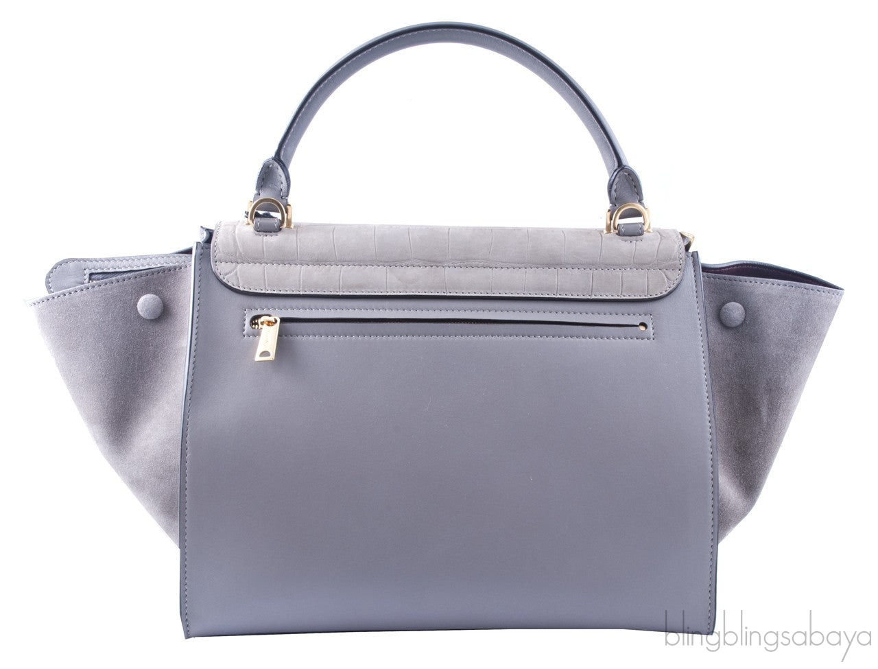 Trapeze Luggage Grey Croco Print