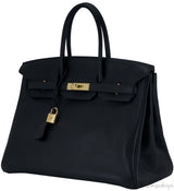 Birkin 35 Black Taurillon Clem GHW