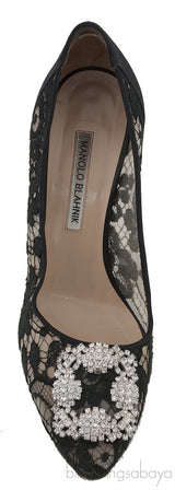 Floral Lace Black Hangisi Pump