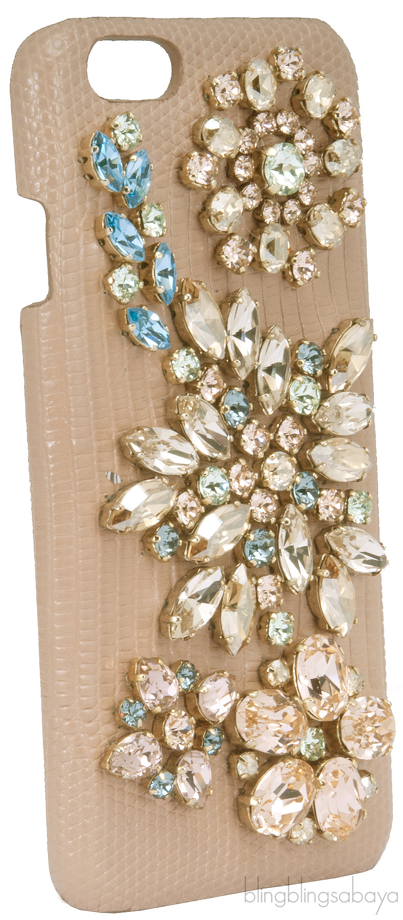 Crystal Embellished Beige Iphone Case