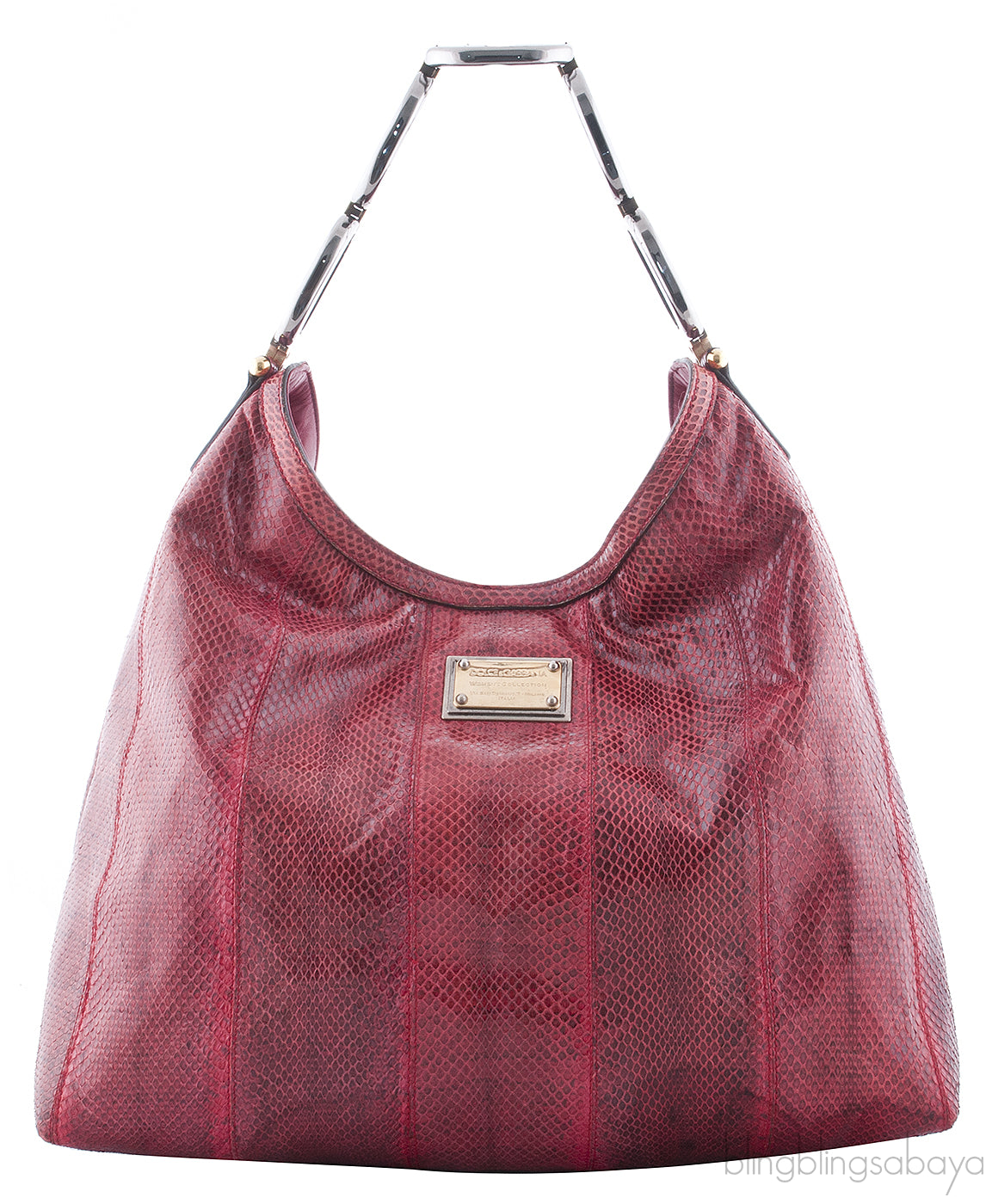 Red Python Hobo bag