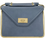 Sally Blue Grey Textured Leather Bag