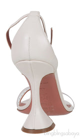 White PVC One Finger Crystal Sandals