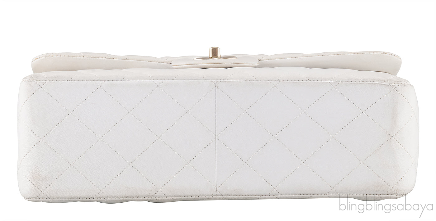 White Jumbo Flap Bag