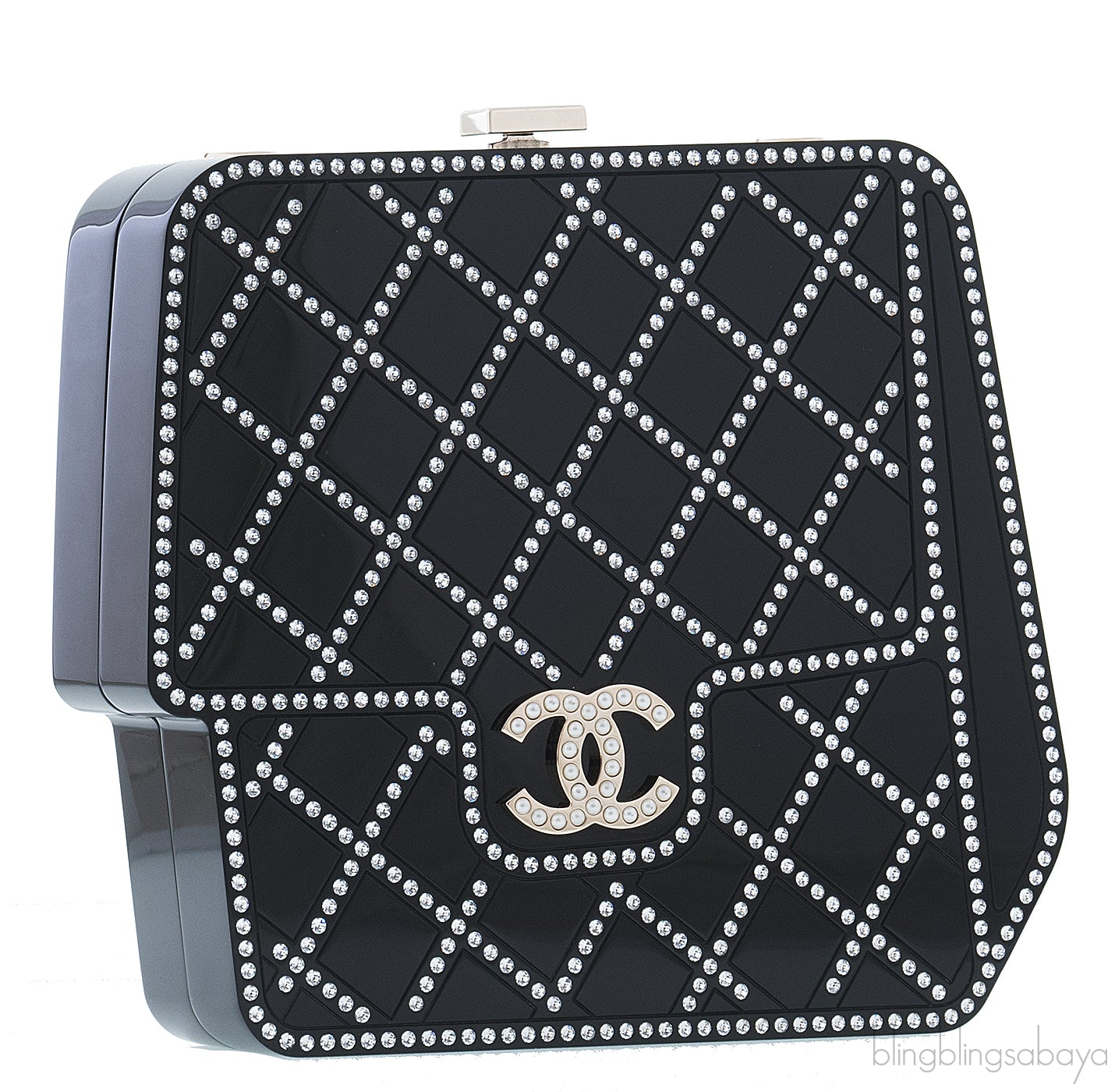 Pearl Quilted Evening Bag W/ Chain