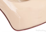 Beige Patent Peep Toe Heels