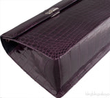 Purple Cornelia Lunch Box Crocodile Bag