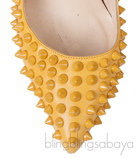 Pigalle Spikes Yellow Pump