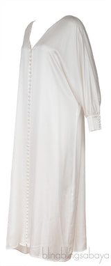White Cannes Button Midi Dress