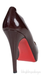 Plum Patent Peep Toe Pump