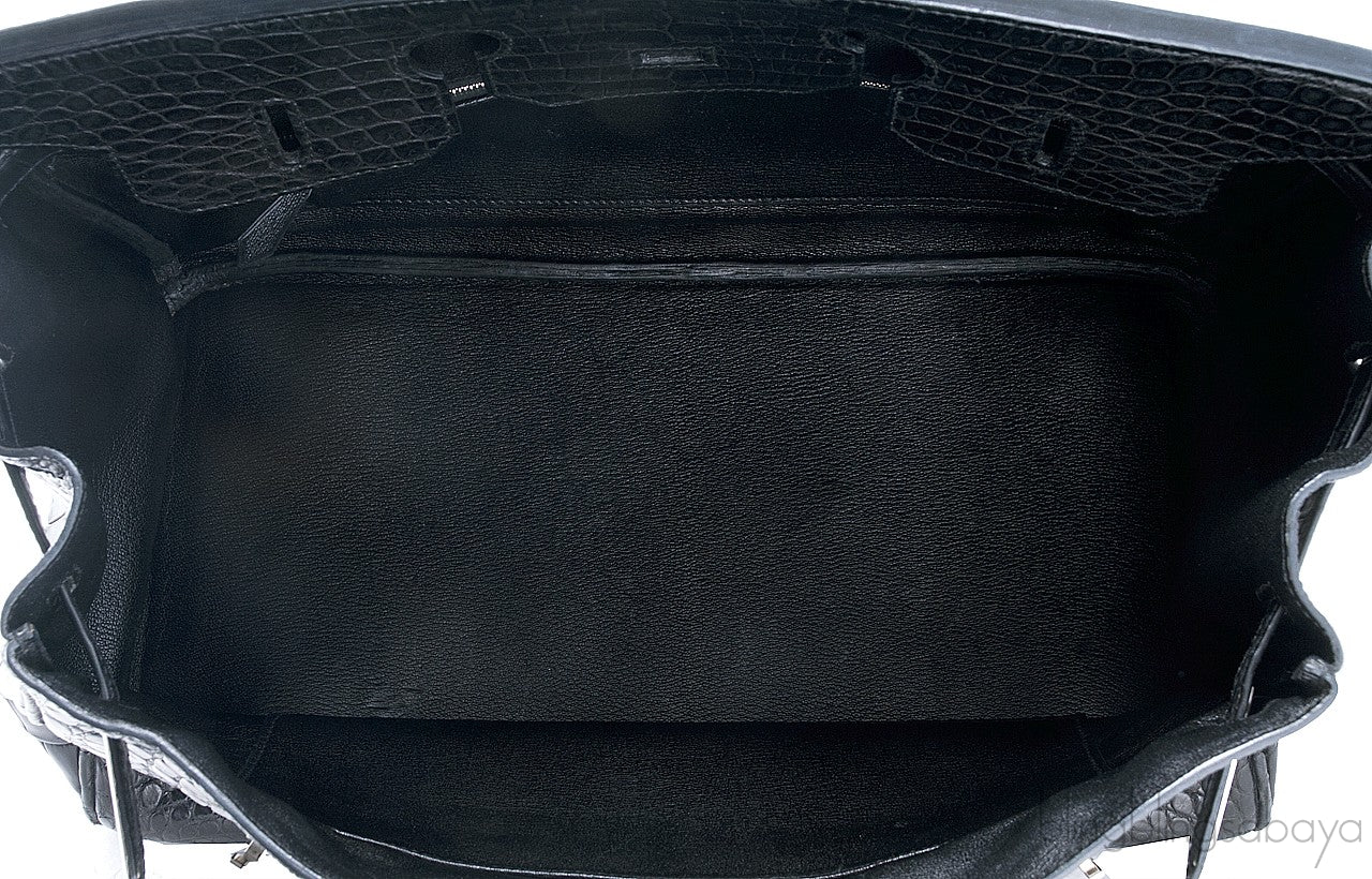 Birkin 35 Black Matte Crocodile PHW