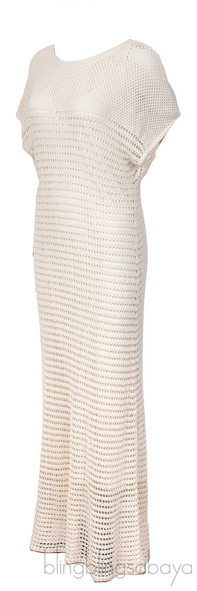 Off-white Knitted Perforated Dress