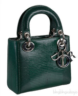 Lady Dior Emerald Green Mini Lizard