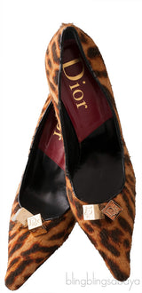Leopard Calf Hair Dice Pointed Toe Pump