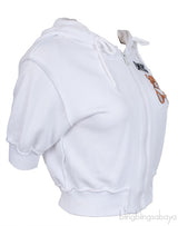 White Reverse Embroiderie Bear Hoodie