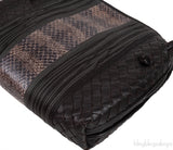 Brown Intrecciato Snakeskin Nodini Crossbody Bag