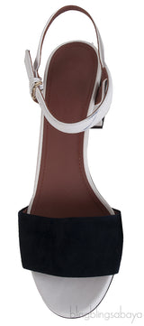 Loro Piana Bi-color Suede Peep Toe Slingback Sandals