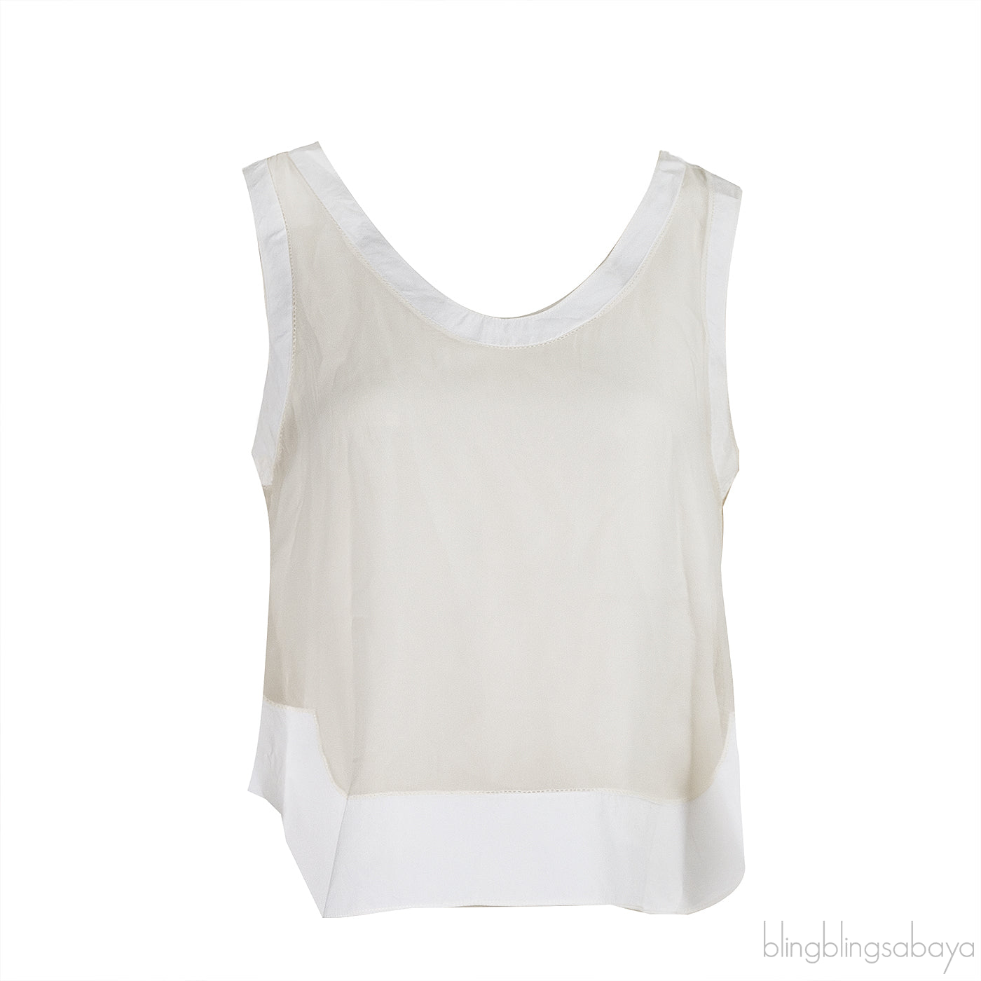 Chloe Milk Sheer Lined Cropped Top