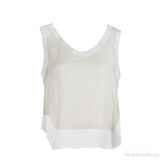 Chloe Milk Sheer Lined Cropped Top