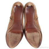 Louis Vuitton Brown Suede Peep Toe Ankle Boots
