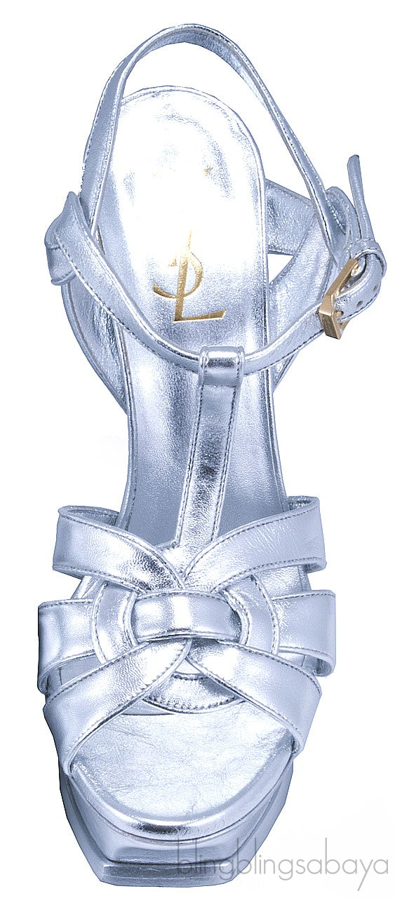 Tribute T-Strap Silver Sandals