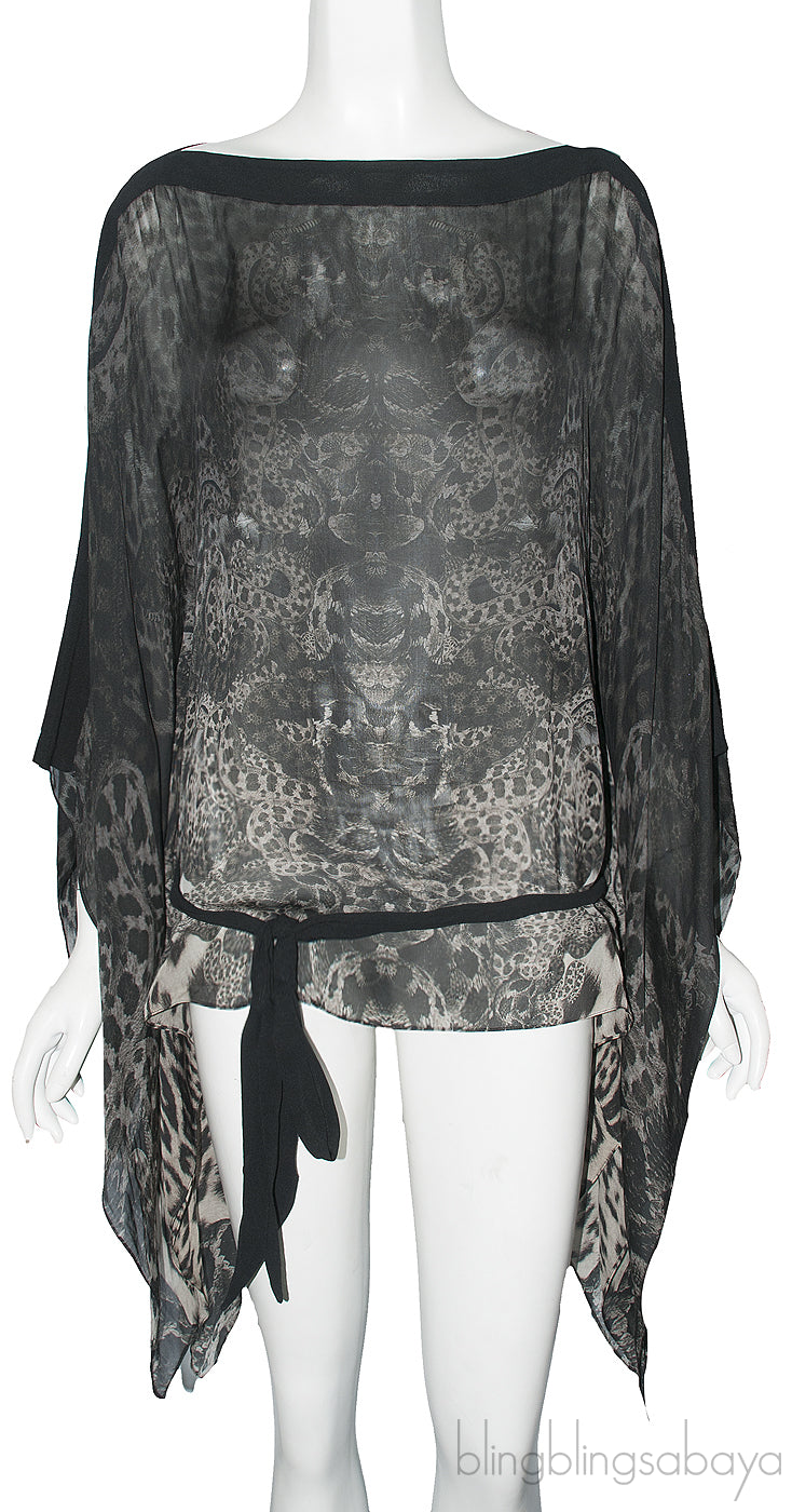 Animal Print Batwing Top