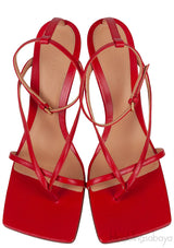 Red Stretch Leather Sandals