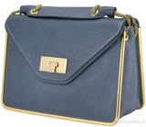 Sally Blue Grey Textured Leather Bag