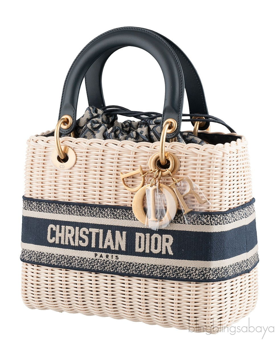 Lady Dior Natural Wicker & Dior Oblique Medium
