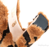 Tiger-print faux fur Pumps