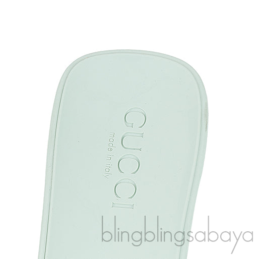 Gucci Rubber Slide Pastel Green Sandals