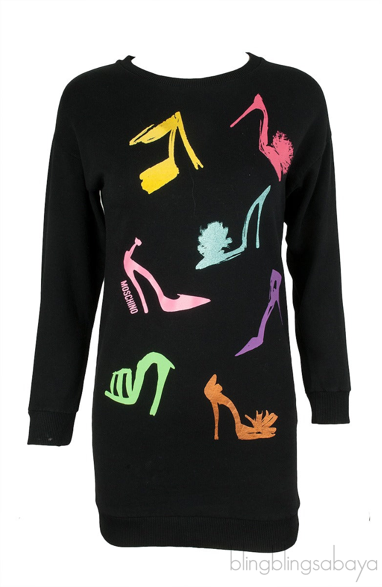 Heels Print Black Sweatshirt
