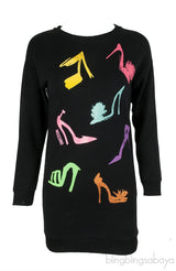Heels Print Black Sweatshirt