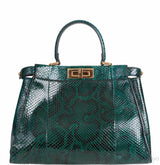 Fendi Peekaboo Medium Green Python Bag