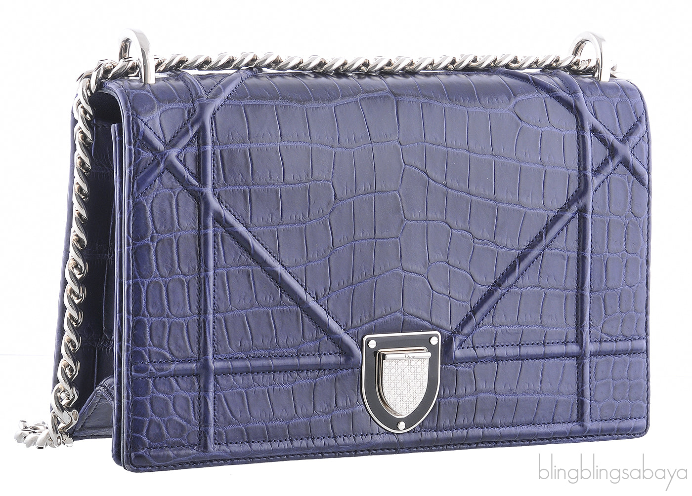 Diorama Crocodile Blue Flap Bag