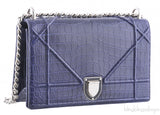 Diorama Crocodile Blue Flap Bag