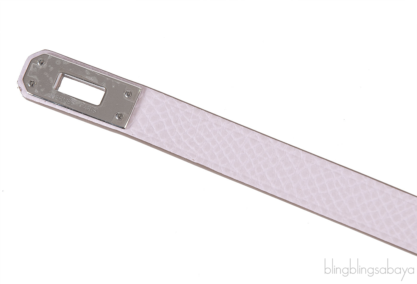 Hermes Mini Kelly Double Tour Bracelet Epsom Mauve Pale PHW