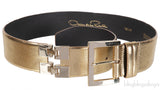 Oscar Dela Renta Metallic Gold Double Hinge Belt
