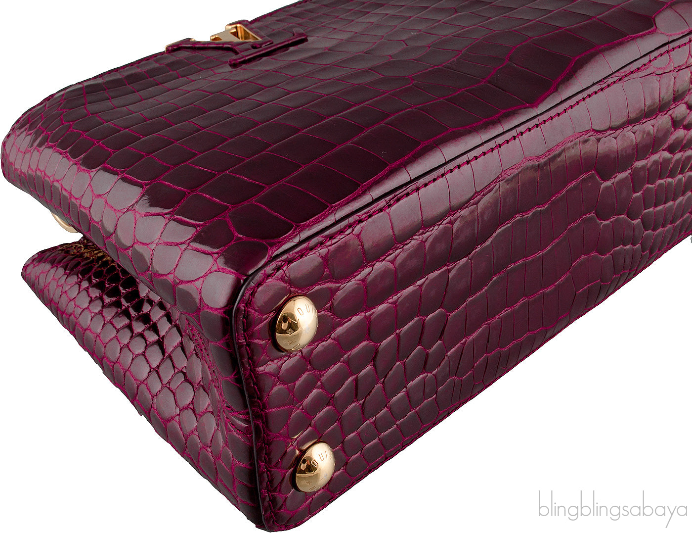 Capucines Crocodile Burgundy BB
