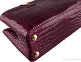 Capucines Crocodile Burgundy BB