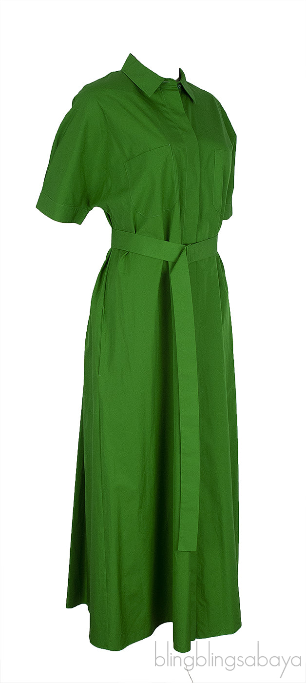 Miranda Green Belted Cotton Dress